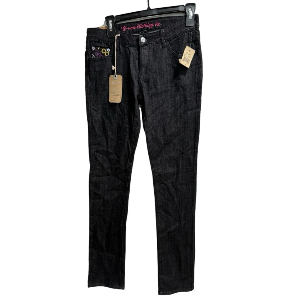 G-Unit Skinny Stretch Slim Cut Black Rinse Jeans, ‎ G-Unit Logo Sz. 5